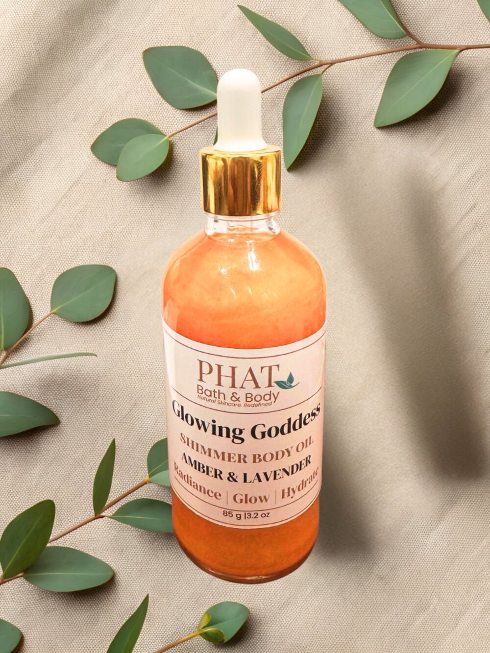 Phat Bath & Body Amber & Lavender Glowing Goddess Shimmer Body Oil